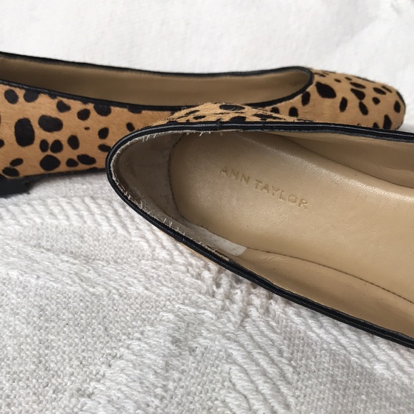 Ann Taylor Cheetah Calf Hair Round Flat Heels, SZ 6M - Picture 2 of 11